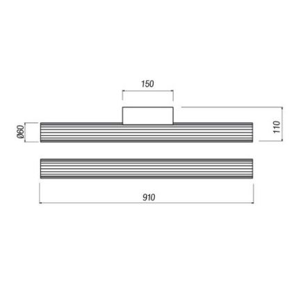 Redo 01-2592 - Illuminazione LED per specchio da bagno RIGAL LED/18W/230V 91 cm CRI 90 IP44 cromo lucido/bianco