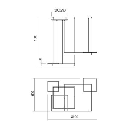 Redo 01-2613 - Lampada a sospensione dimmerabile SIGUA con cavo LED/110W/230V CRI 90, marrone