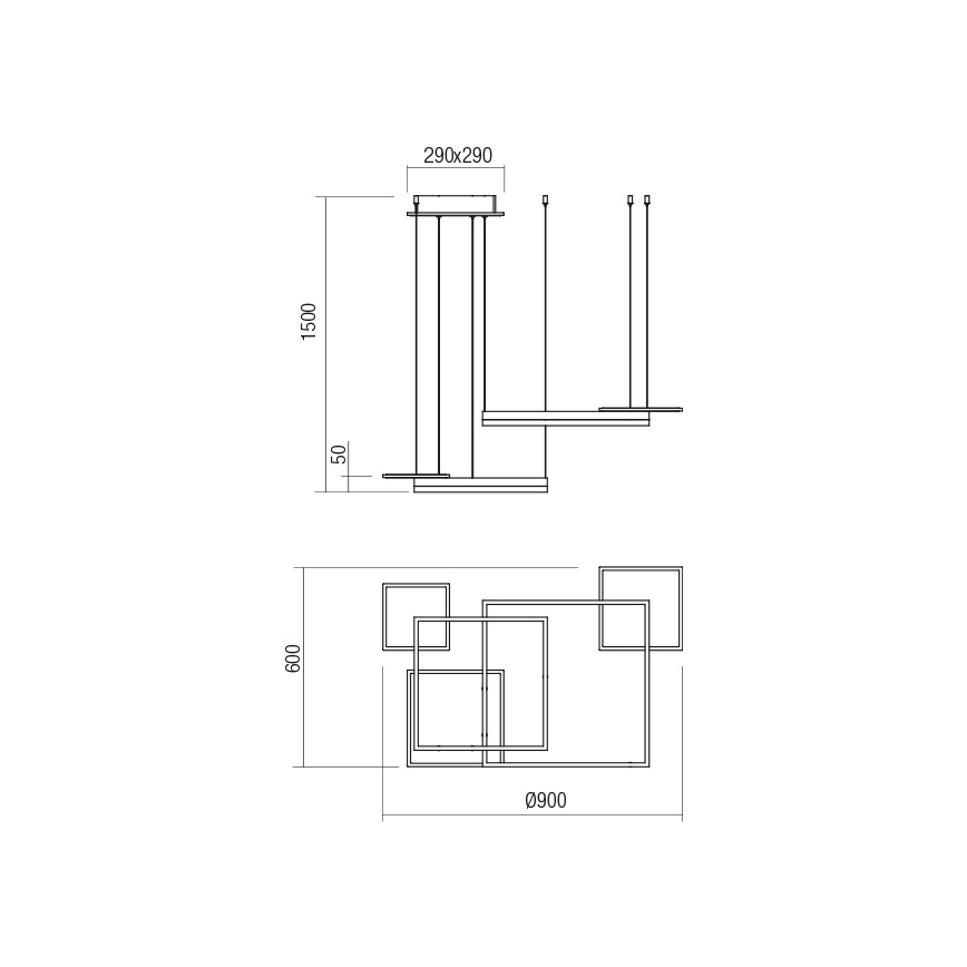 Redo 01-2613 - Lampada a sospensione dimmerabile SIGUA con cavo LED/110W/230V CRI 90, marrone