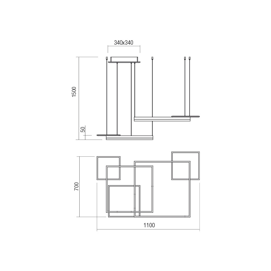 Redo 01-2616 - Sospensione dimmerabile a cavo SIGUA LED/137W/230V CRI 90 marrone