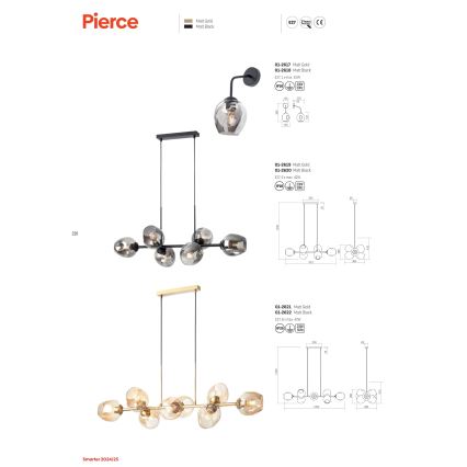 Redo 01-2618 - Applique PIERCE 1xE27/42W/230V nero/fumé