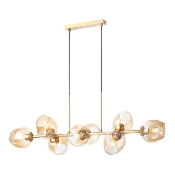 Redo 01-2621 - Lampadario a sospensione con filo PIERCE 8xE27/42W/230V oro/fumé