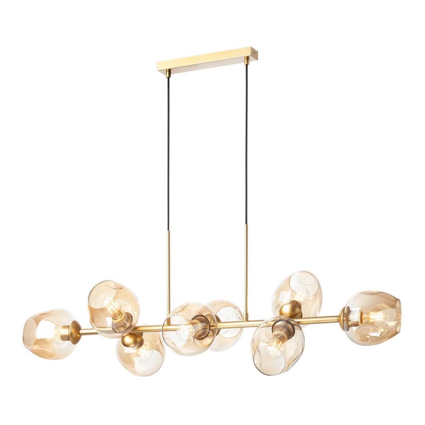 Redo 01-2621 - Lampadario a sospensione con filo PIERCE 8xE27/42W/230V oro/fumé