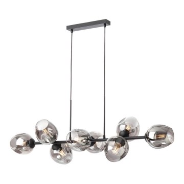 Redo 01-2622 - Lampadario a sospensione con filo PIERCE 8xE27/42W/230V nero/fumé