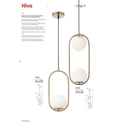 Redo 01-2623 - Lampadario a sospensione con filo NIVA 1xE14/28W/230V