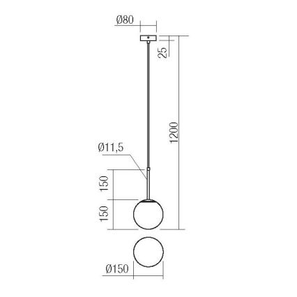 Redo 01-2623 - Lampadario a sospensione con filo NIVA 1xE14/28W/230V