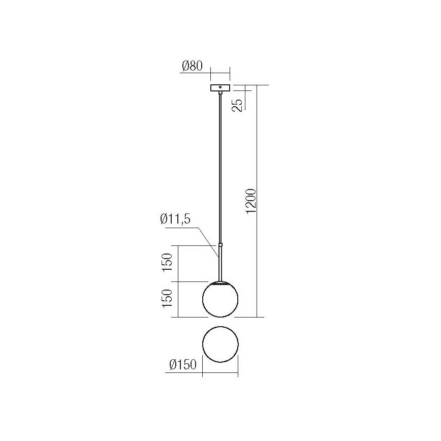 Redo 01-2623 - Lampadario a sospensione con filo NIVA 1xE14/28W/230V