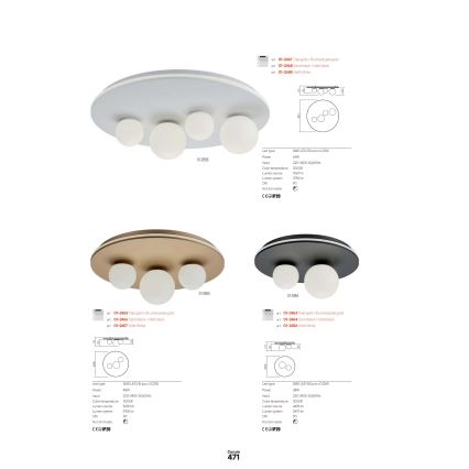 Redo 01-2657 - Plafoniera LED CORUM LED/48W/230V 3000K CRI 90 bianca