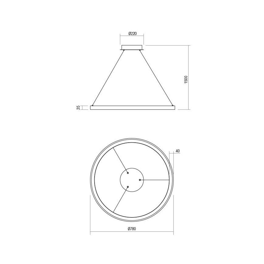 Redo 01-2675 - Lampadario LED dimmerabile sospeso su cavo ICONIC LED/60W/230V Ø 78 cm, bianco