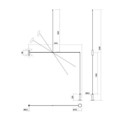 Redo 01-2695 - Lampada da terra dimmerabile a LED PICAS LED/12W/230V nero