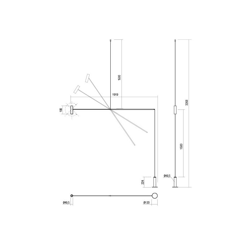 Redo 01-2695 - Lampada da terra dimmerabile a LED PICAS LED/12W/230V nero