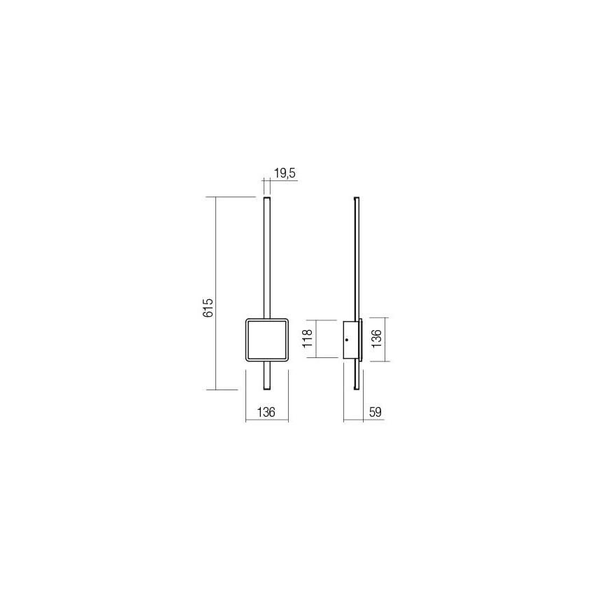 Redo 01-2696 - Lampada da parete a LED DIAZ LED/20W/230V CRI 90 bianco