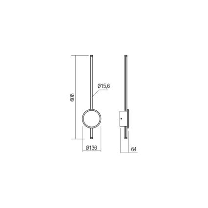 Redo 01-2700 - Applique a LED DIAZ LED/18W/230V CRI 90 oro