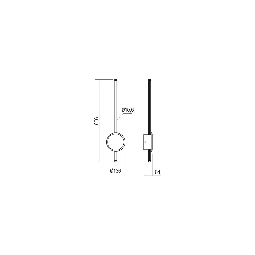 Redo 01-2700 - Applique a LED DIAZ LED/18W/230V CRI 90 oro