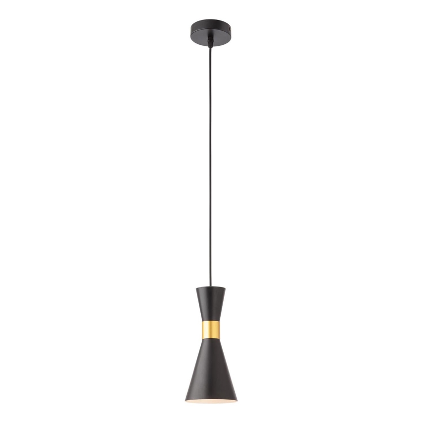 Redo 01-2711 - Lampadario a sospensione con filo KILT 1xE27/42W/230V diametro 12 cm nero
