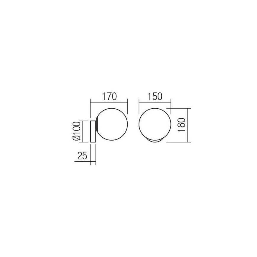 Redo 01-2714 - Applique VOLLEY 1xE14/28W/230V nero
