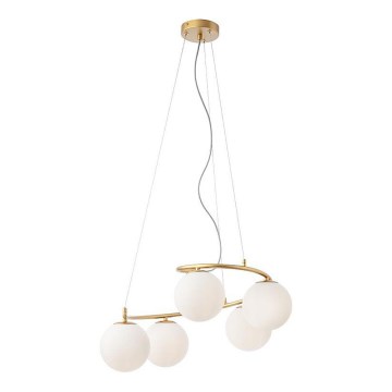 Redo 01-2719 - Lampadario a sospensione con filo VOLLEY 5xE14/28W/230V oro