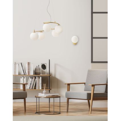 Redo 01-2719 - Lampadario a sospensione con filo VOLLEY 5xE14/28W/230V oro