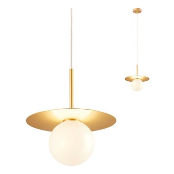 Redo 01-2727 - Lampadario a sospensione con filo PLATO 1xG9/10W/230V diametro 20 cm oro