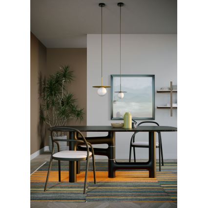Redo 01-2727 - Lampadario a sospensione con filo PLATO 1xG9/10W/230V diametro 20 cm oro