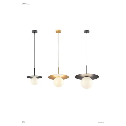 Redo 01-2727 - Lampadario a sospensione con filo PLATO 1xG9/10W/230V diametro 20 cm oro