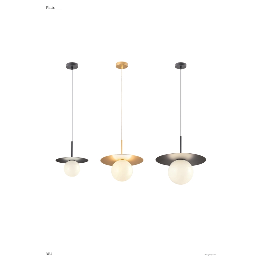 Redo 01-2727 - Lampadario a sospensione con filo PLATO 1xG9/10W/230V diametro 20 cm oro