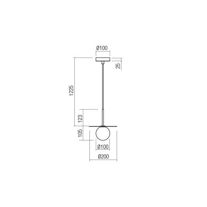 Redo 01-2727 - Lampadario a sospensione con filo PLATO 1xG9/10W/230V diametro 20 cm oro
