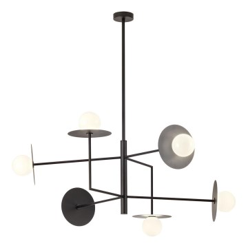 Redo 01-2734 - Lampadario a sospensione con supporto rigido PLATO 6xG9/10W/230V nero