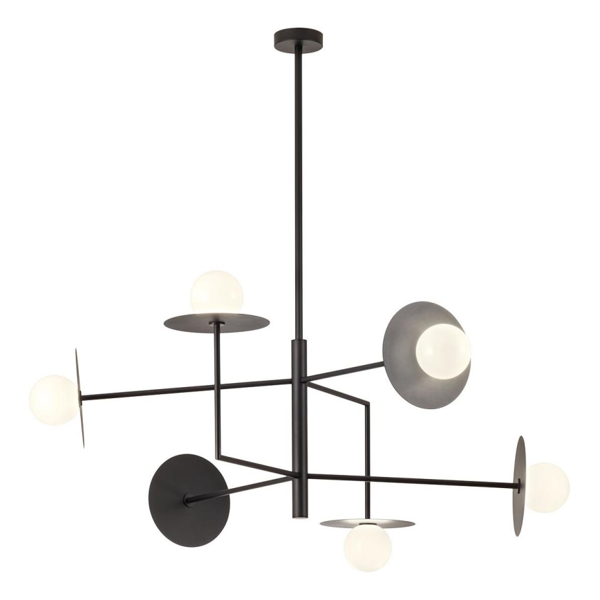 Redo 01-2734 - Lampadario a sospensione con supporto rigido PLATO 6xG9/10W/230V nero