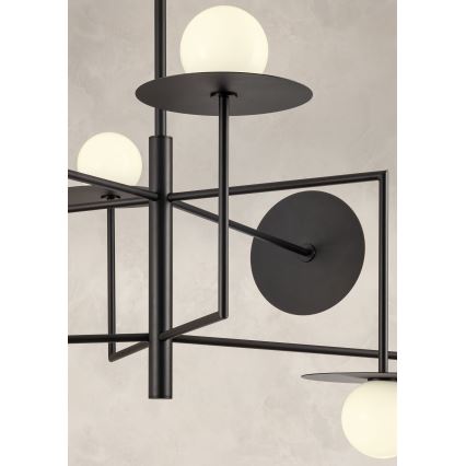 Redo 01-2734 - Lampadario a sospensione con supporto rigido PLATO 6xG9/10W/230V nero
