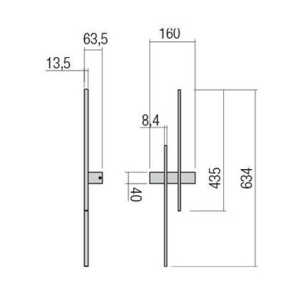 Redo 01-2744 - Applique TANGENT LED/13W/230V 3000K 63,4 cm CRI 90 bianca