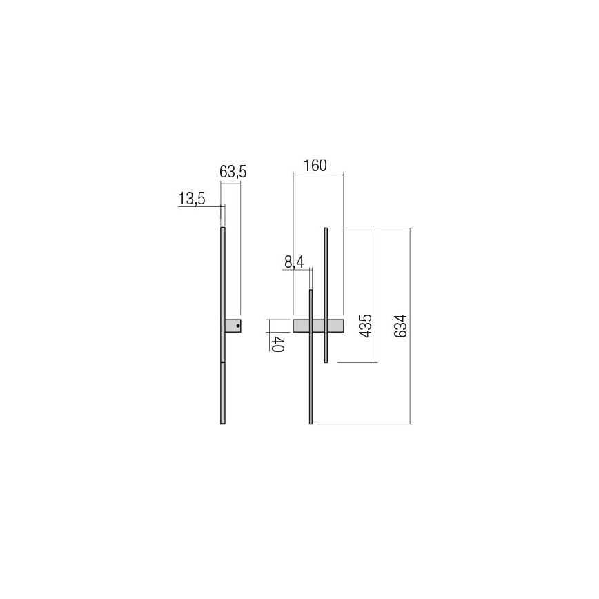 Redo 01-2745 - Lampada da parete LED TANGENT LED/13W/230V CRI 90 nera