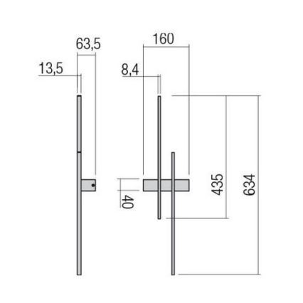 Redo 01-2746 - Lampada da parete LED TANGENT LED/13W/230V CRI 90 bianca