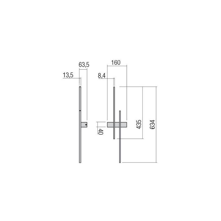 Redo 01-2746 - Lampada da parete LED TANGENT LED/13W/230V CRI 90 bianca