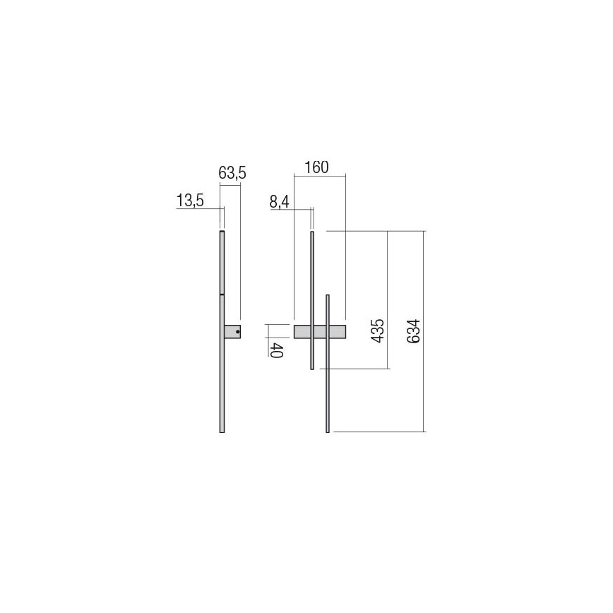 Redo 01-2747 - Lampada da parete LED TANGENT 13W/230V 3000K 63,4 cm CRI 90 nero