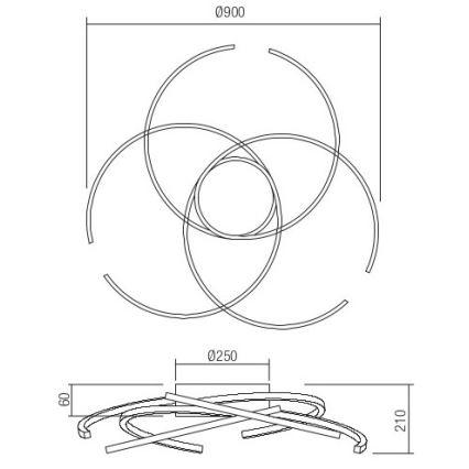 Redo 01-2748 - Plafoniera LED dimmerabile ALIEN LED/75W/230V 3000K diametro 90 cm bianco