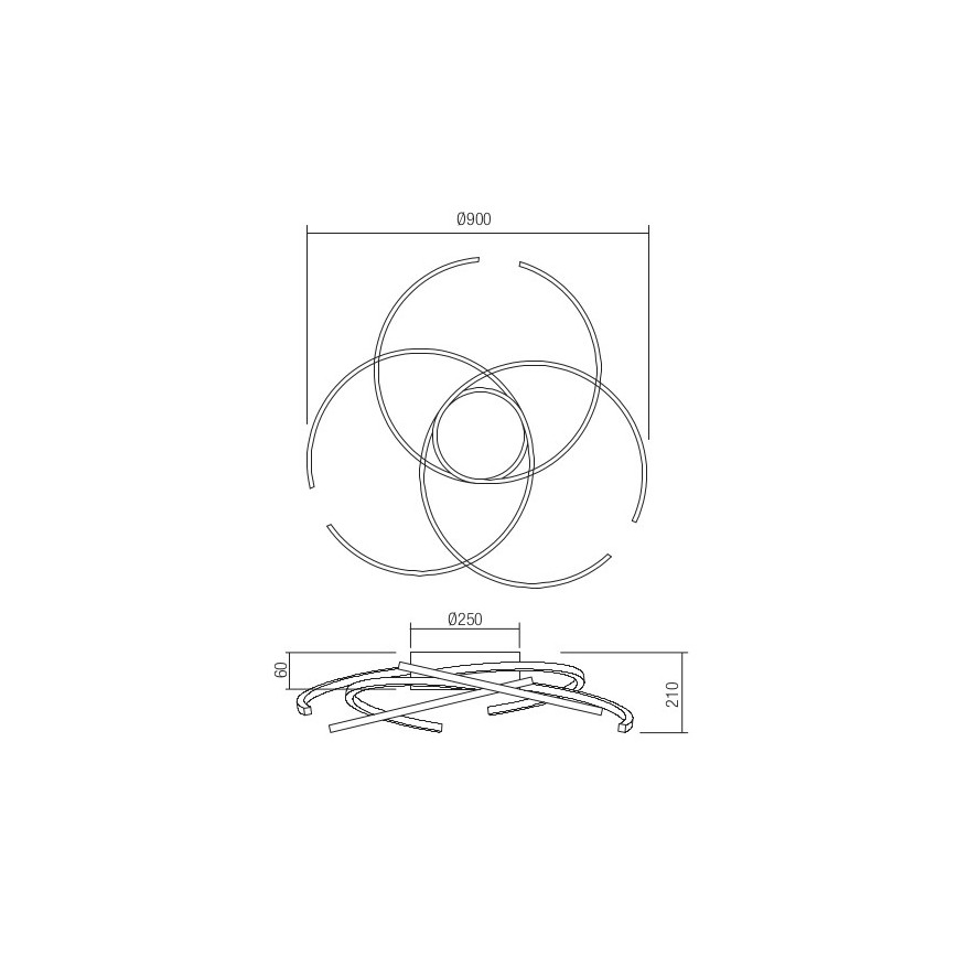 Redo 01-2748 - Plafoniera LED dimmerabile ALIEN LED/75W/230V 3000K diametro 90 cm bianco