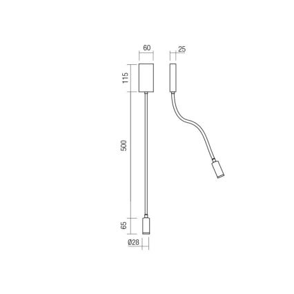 Redo 01-2754 - Lampada flessibile LED WALLIE LED/3W/230V USB CRI 90 bianco