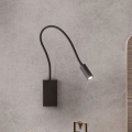 Redo 01-2755 - Lampada flessibile LED WALLIE LED/3W/230V USB CRI 90 nera