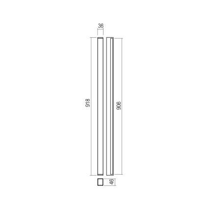 Redo 01-2765 - Applique LED PLOT LED/31W/230V 90 cm nero