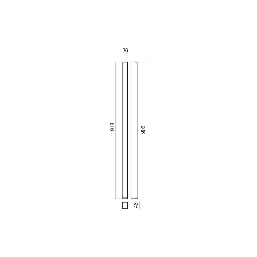 Redo 01-2765 - Applique LED PLOT LED/31W/230V 90 cm nero