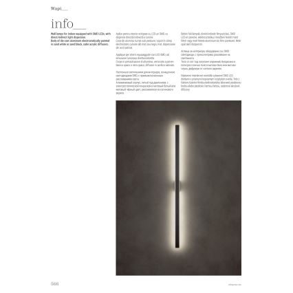 Redo 01-2769 - Applique a LED WAPI LED/23W/230V 90,5 cm nero