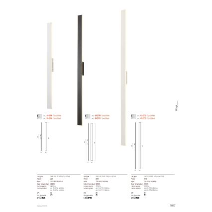Redo 01-2769 - Applique a LED WAPI LED/23W/230V 90,5 cm nero