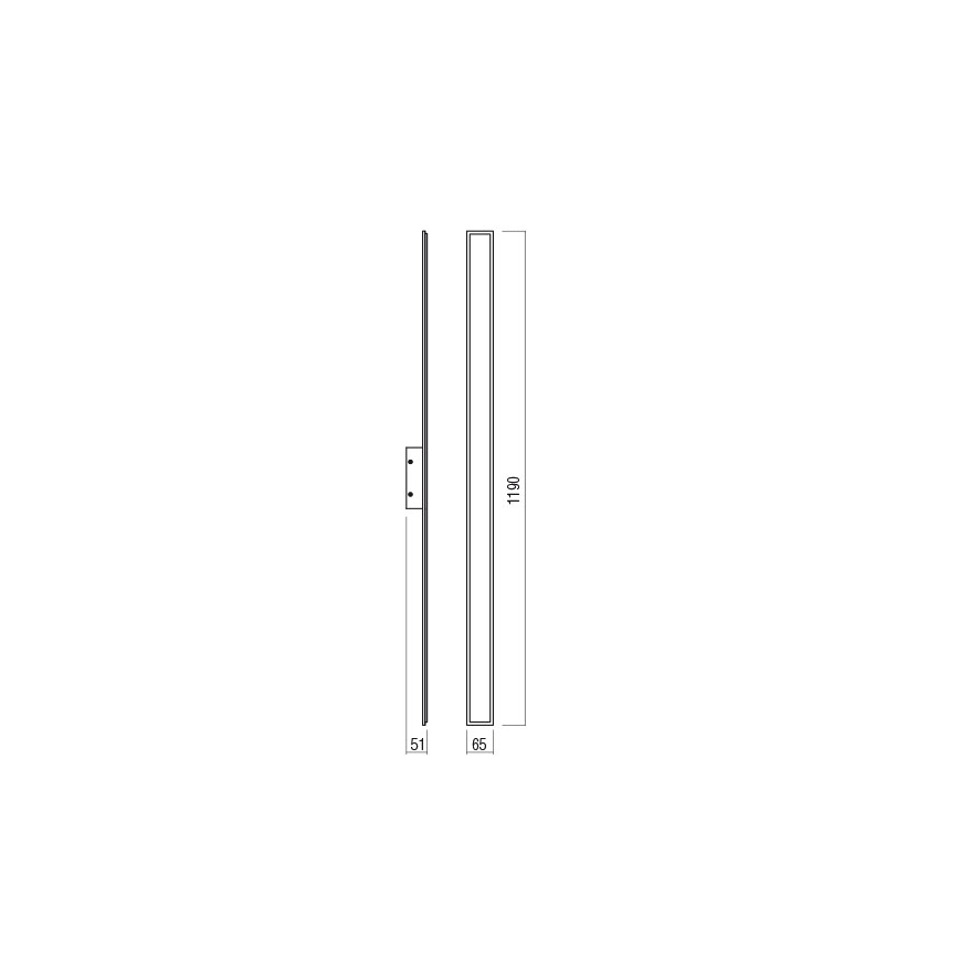 Redo 01-2771 - Applique a LED WAPI LED/30W/230V 119 cm nero