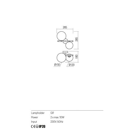 Redo 01-2778 - Applique ROY 2xG9/10W/230V