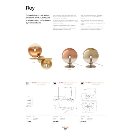 Redo 01-2779 - Lampadario a sospensione con supporto rigido ROY 5xG9/10W/230V