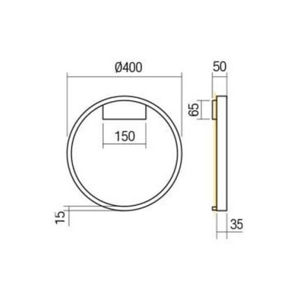 Redo 01-2819 - Applique a LED dimmerabile FEBE LED/24W/230V nero