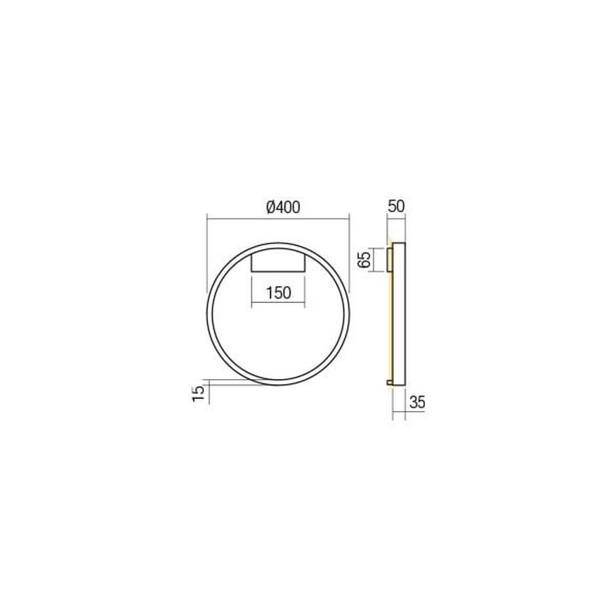 Redo 01-2819 - Applique a LED dimmerabile FEBE LED/24W/230V nero