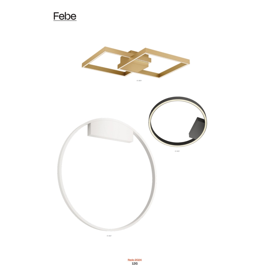Redo 01-2835 - Applique a LED dimmerabile FEBE LED/24W/230V oro