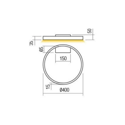 Redo 01-2837 - Applique a LED dimmerabile FEBE LED/24W/230V nero